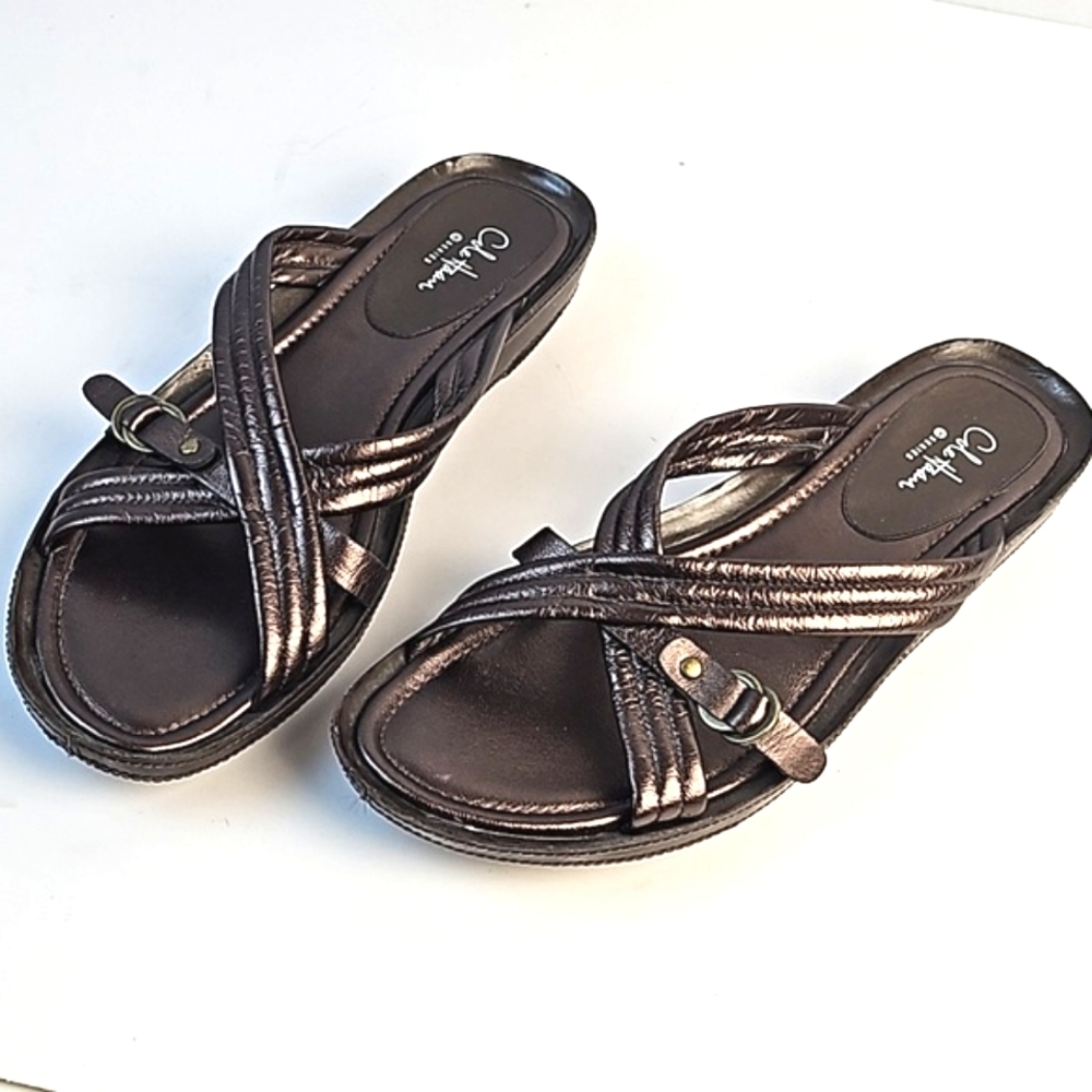 Cole Haan Brown Sandals with Crisscross Straps and Contoured Footbed - Picture 2 of 16